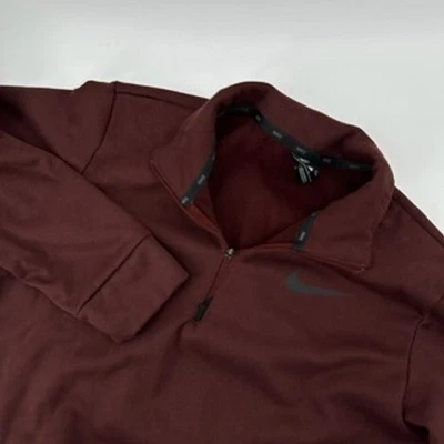 Nike Dri-FIT Pullover Training Top L Brown Half Zip Pocket Standard Fit - Image 1 of 4