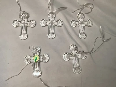 Waterford Cristal Estrella Cruz Navidad Adornos Lote De 5 2000 Milenio Foto 1 de 4