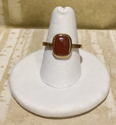 Anillo Sundance Catálogo Oro Vermeil Redondeado Piedra Ónix Rojo Talla 7 Foto 1 de 4