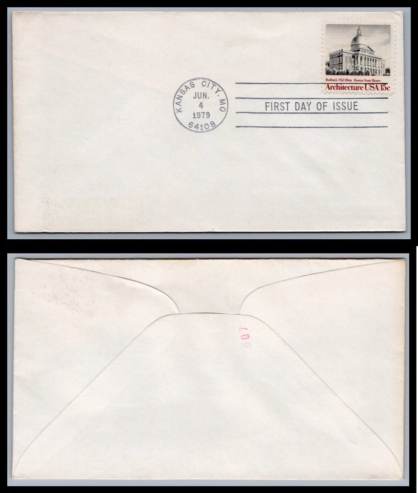 US FDC # 1781 15c Architecture  NONE  L.Cancel 1979, 9Q301 - Image 1 of 1