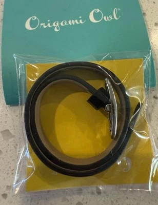 NEW Origami Owl Black Patent Leather Wrap Bracelet Gift Jewelry - Image 1 of 2