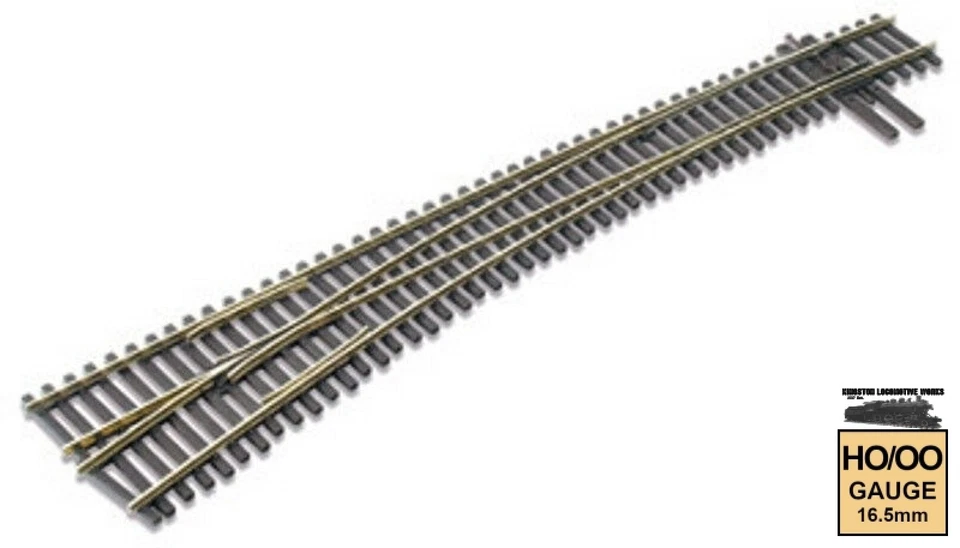 HO Peco SL-E8377 #7 LH Curved Nickel Silver Code 83 ElectroFrog Switch/Turnout - Image 1 of 1