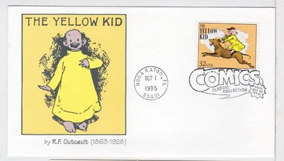 TurtlesTradingPost- The Yellow Kid - Comic Strips 1995- #3000a FDC Fleetwood - Image 1 of 2