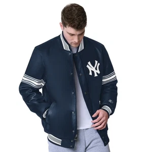 Chaqueta de cuero para hombre New York Yankees Starter azul marino - azul marino talla M - Imagen 1 de 2