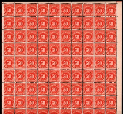 United States 1931 50c Postage Due Scott# J86 Full Sheet Mint XF OG NH Pristine - Image 1 of 2