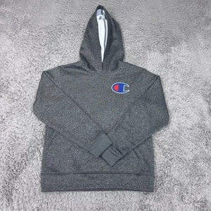 Champion Hoodie Youth Medium 10/12 Gray Pullover Sweatshirt Athleticwear Logo - Picture 1 of 8