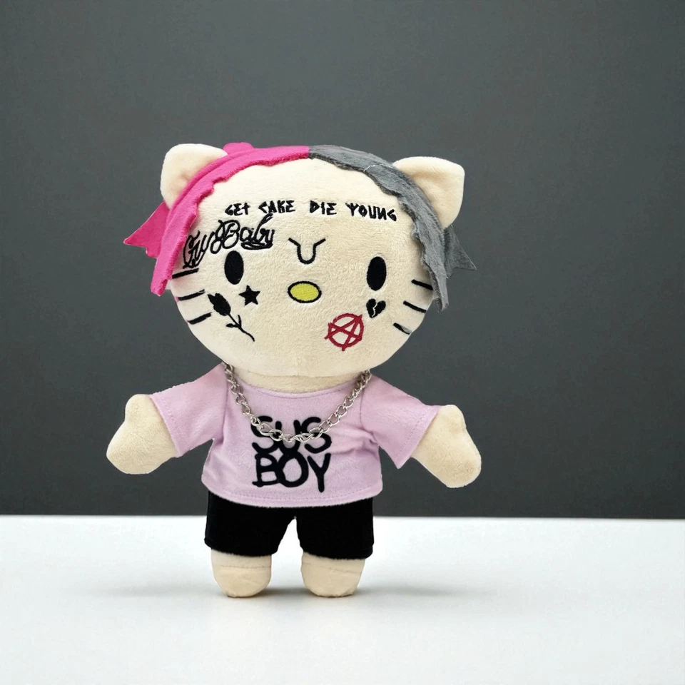 24cm Hello Kitty Lil Peep Plush Toy, Cute Anime Collectible, Gift for Fans - Image 1 of 4