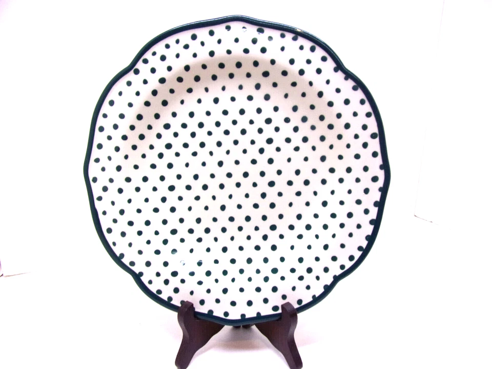 Pioneer Woman Green Polka Dot pattern Dinner Plate 10 1/2" NEW - Image 1 of 1