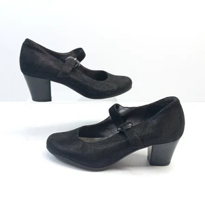 Pavers UK 3 G Negro Gamuza Canchas Tacón Zapatos Trabajo Oficina Escuela - Imagen 1 de 8