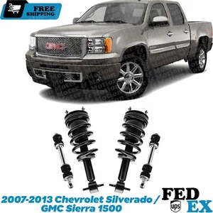 Front Strut w/Coil Spring + Sway Bar Link 4Pc For 07-13 Silverado / Sierra 1500 - Picture 1 of 4