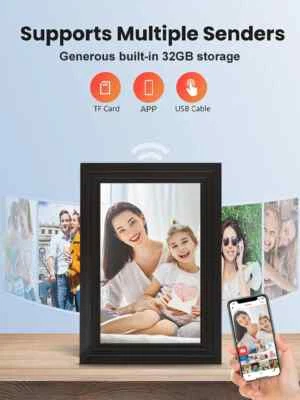 Smart WiFi Digital Photo Frame 1280x800 LCD Touch Screen Built in 32GB Memory - Image 1 of 4