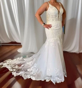 mermaid wedding dress size 10 - Picture 1 of 9