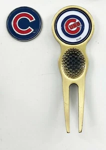 Baseball MLB Golf Divot Repair Tool Bronze 2 Prong Ballmark Chicago Cubs - Picture 1 of 3