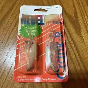 2 Vintage Rebel Crank R Fishing Medium & Deep Runner NOS DF24351-D - Picture 1 of 2