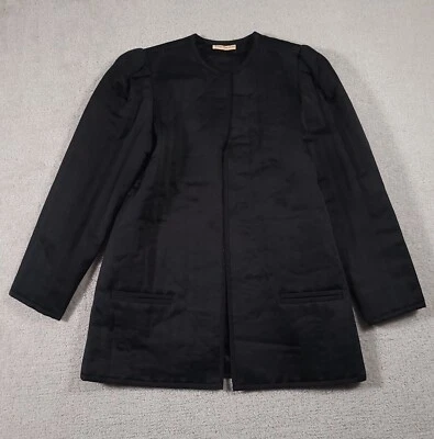 Vtg 70s 80s Stan Herman Blazer Jacket Open Front Satin Lined Pockets Women's 10  - Image 1 of 4