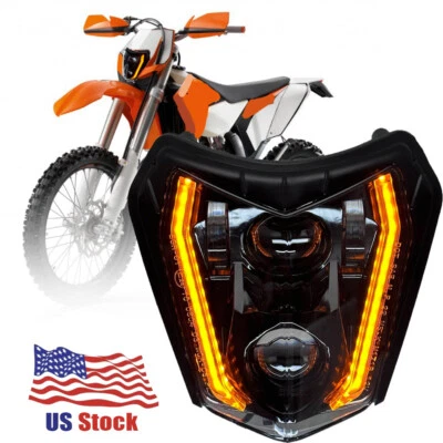 Farol de LED com lâmpada de seta para KTM 200 250 300 450 500 XCW 350 EXC-F XCF-W - Imagem 1 de 4