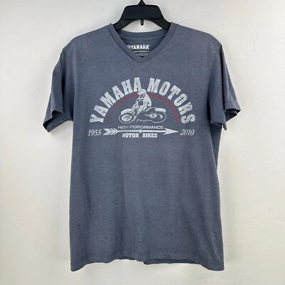 Camiseta Yamaha Para Hombre Mediana Azul Blanco Motocicletas Manga Corta Pullover Camiseta Rider Foto 1 de 4