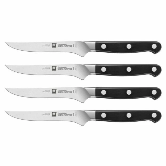 ZWILLING J.A. HENCKELS Pro Steak Knife Set, Black/Silver - 4 Piece