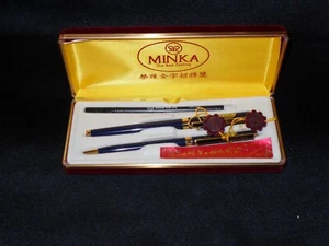 Minka Pen Set with Fancy Case ~ working Ballpoint and non working Rollerball~ - Picture 1 of 4