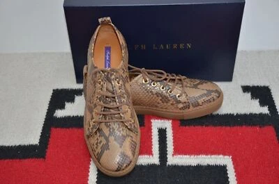 Ralph Lauren Colección Púrpura Etiqueta Simone Pitón Cuero Tenis Zapatos Foto 1 de 4