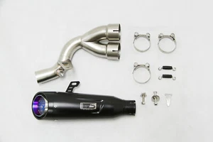 Tubo silenciador de escape deslizable de acero inoxidable negro Fit Yamaha YZF R6 R600 2006-2019 - Imagen 1 de 7