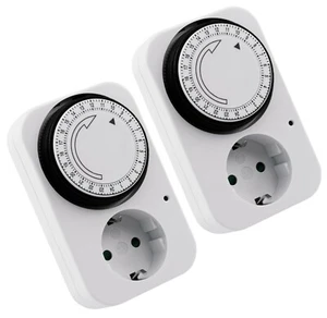 2x Zeitschaltuhr Timer Steckdose Zeitschalter Mechanische Schaltuhr Dauerbetrieb - Bild 1 von 8