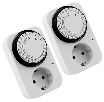 2x Zeitschaltuhr Timer Steckdose Zeitschalter Mechanische Schaltuhr Dauerbetrieb - Bild 1 von 4