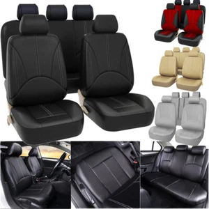 Solid Car Seat Covers Full Set Front Rear Bench for Auto Truck SUV Seats Cushion - Picture 1 of 31