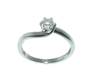 Ladies/women's 9ct/9Carat White Gold Diamond Solitaire Ring UK Size L - Bild 1 von 13