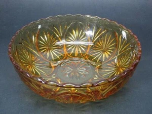 Vintage Anchor Hocking Honey Amber Medallion Salad Bowl - Picture 1 of 3