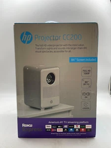 HP CC200 Projector Bundle 1080p w/ Roku Express & 84" Screen - New - Picture 1 of 5