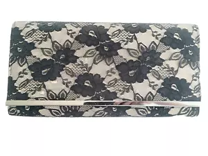 Black Lace Evening Clutch Purse, 1920s, Victorian, Vintage Style, Cocktail Party - Picture 1 of 8