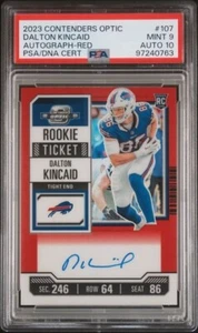 2023 Contenders Optic Rookie Autograph /125 Red #107 Dalton Kincaid RC SP PSA 9 - Picture 1 of 4