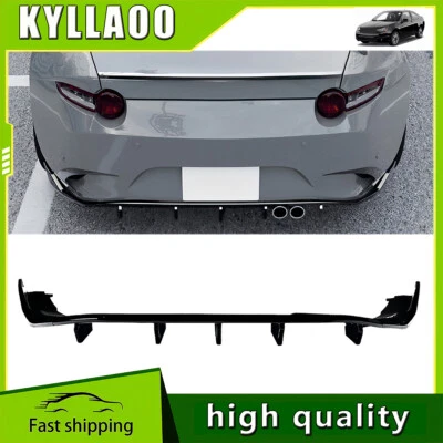 For Mazda MX-5 Miata ND 2016-2025 2017 2018 Gloss Black Rear Bumper Diffuser Lip - Image 1 of 4
