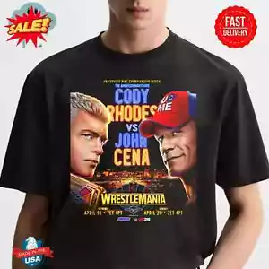 Cody Rhodes vs John Cena Wrestle WWE Championship On 19-20 April 2025 T-Shirt - Picture 1 of 5