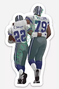 Emmitt Smith Erik Williams MAGNET - Dallas Cowboys Die cut Vinyl NFL Vector art - Picture 1 of 1