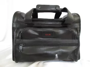 Tumi schwarz 15" monogrammiert schwarz Leder Handgepäck ohne Schulterriemen EUC - Bild 1 von 11