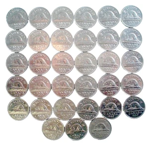 LOT 33 CANADIAN 5 CENTS OF 1980 ***** 33 PIÈCES DE 5 CENTS CANADA 1980 - Picture 1 of 7