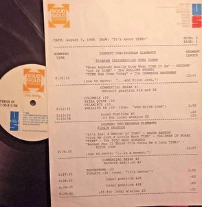 RADIO SHOW 8/5/88 TIME: CHICAGO, OUTSIDERS, GRAND FUNK, ZOMBIES, JIM CROCE - Picture 1 of 2