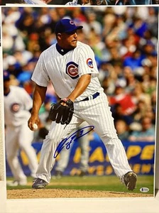 Carlos Zambrano Signed Chicago Cubs 16x20 Photo Beckett - Picture 1 of 5