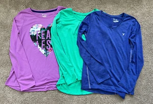 NWT Old Navy Active Girls Sz 14 Purple Green Activewear Long Sleeve Shirts Lot - Picture 1 of 7