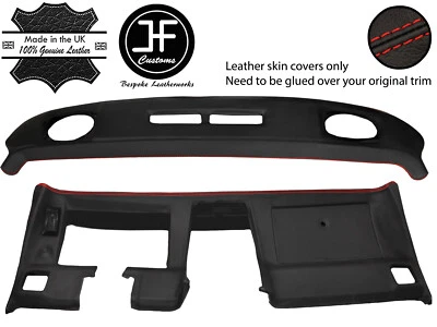 CUBIERTA DE CUERO REAL PARA CORVETTE C3 1977-1982 JF1 SALPICADERO PUNTADA ROJA Foto 1 de 2