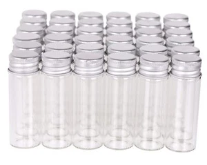 MaxMau 100 Tiny Glass Bottles Clear Small Vials 15ml Empty Mini Jars with - Picture 1 of 7
