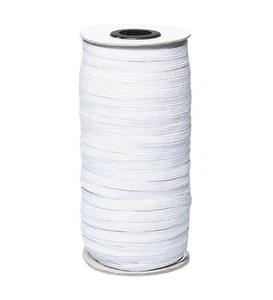 100 Yards Sewing Bungee Cord Braided White Flat Elastic Band Spool 1/8" (3-mm) - Picture 1 of 5