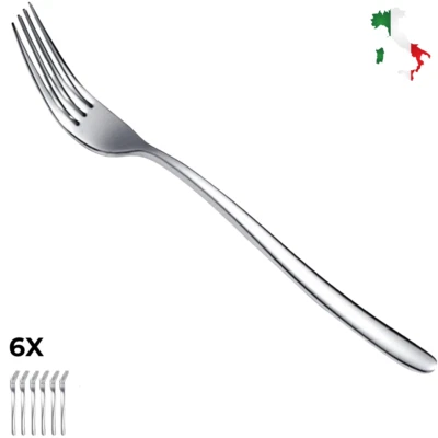 Forchetta da tavola da 6 pezzi, Forchette set posate in acciaio inossidabile - Immagine 1 di 4