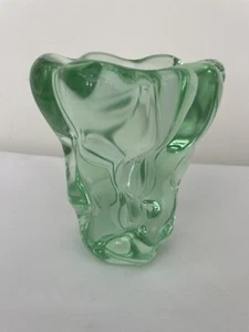 Vaso in cristallo verde Art Decò Daum Nancy France - Foto 1 di 11