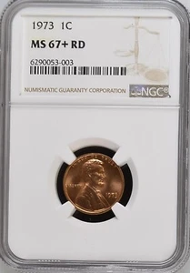 1973 1C RD  Lincoln Memorial One Cent  NGC MS67+RD  6290053-003 - Picture 1 of 2