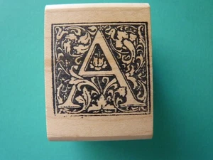 Sello de goma de azulejo con letra 'A' en mayúsculas ornamentado - Imagen 1 de 2