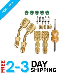 Vielseitiger HVAC R410A Ladeadapter: Messing 5/16F x 1/4M mit Dichtungen & Werkzeugen - Bild 1 von 7