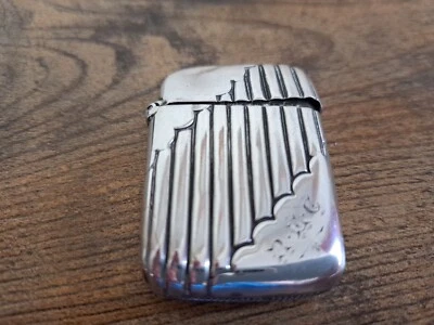 Antique Silver Vesta Case, Deakin & Francis, 1891, Match Safe  Foto 1 de 4